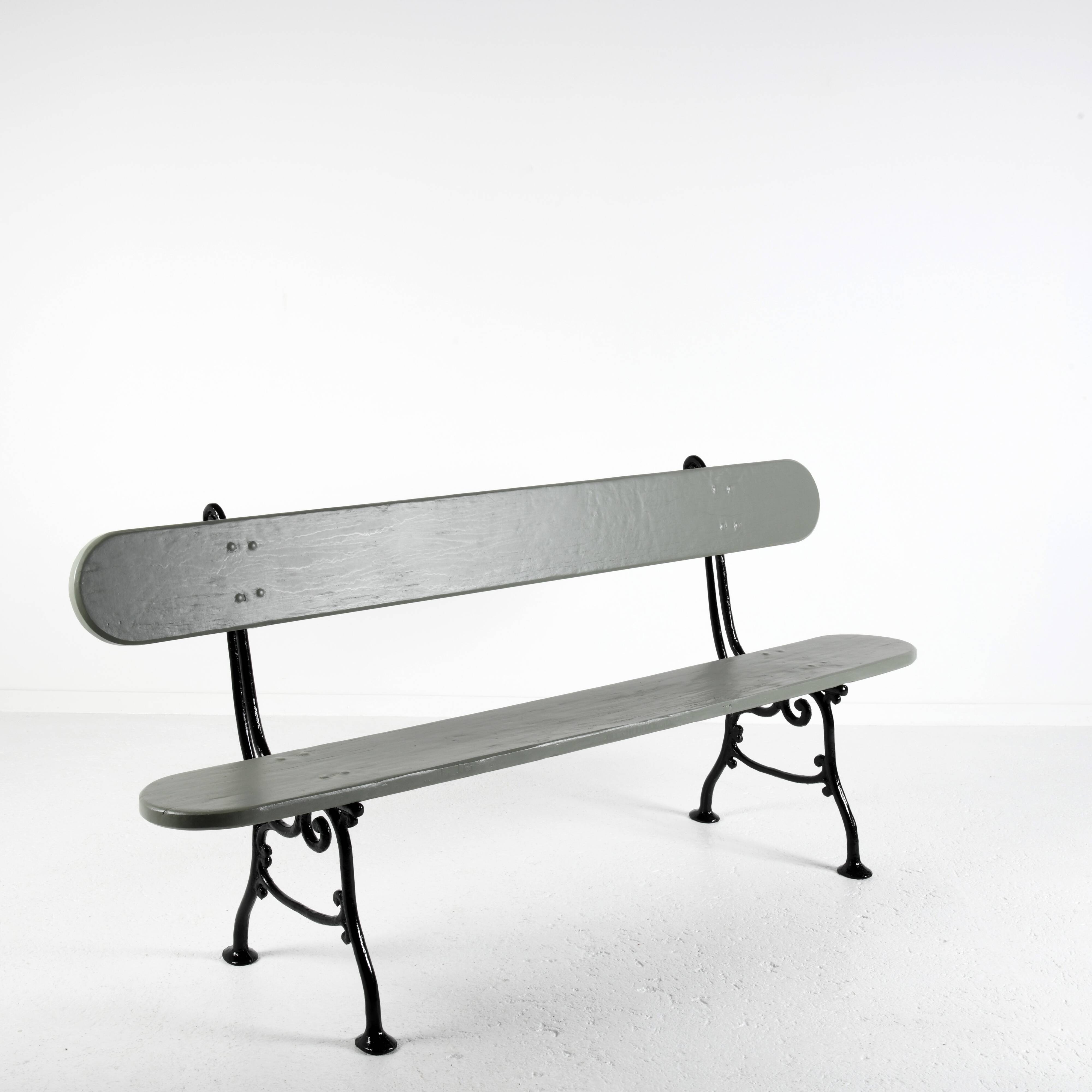 Cast iron and wood garden bench