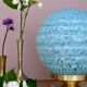 Vintage blue glass globe table lamp from Clichy