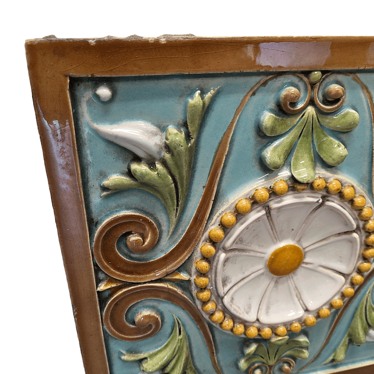 Large French Art Nouveau Ceramic Tile By émile Müller, around 1900