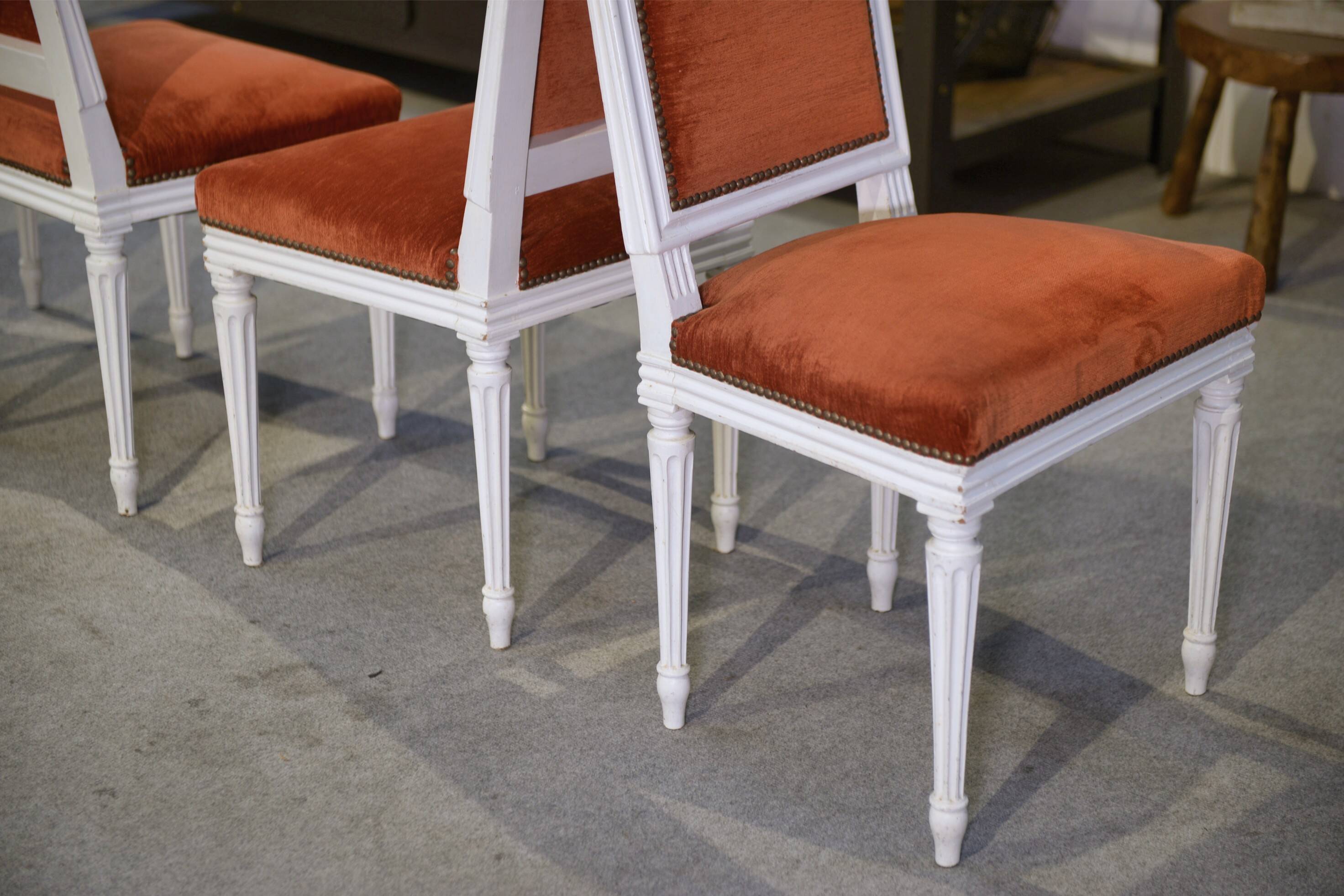 Set of 4 Louis XVI style chairs from the 1970s.