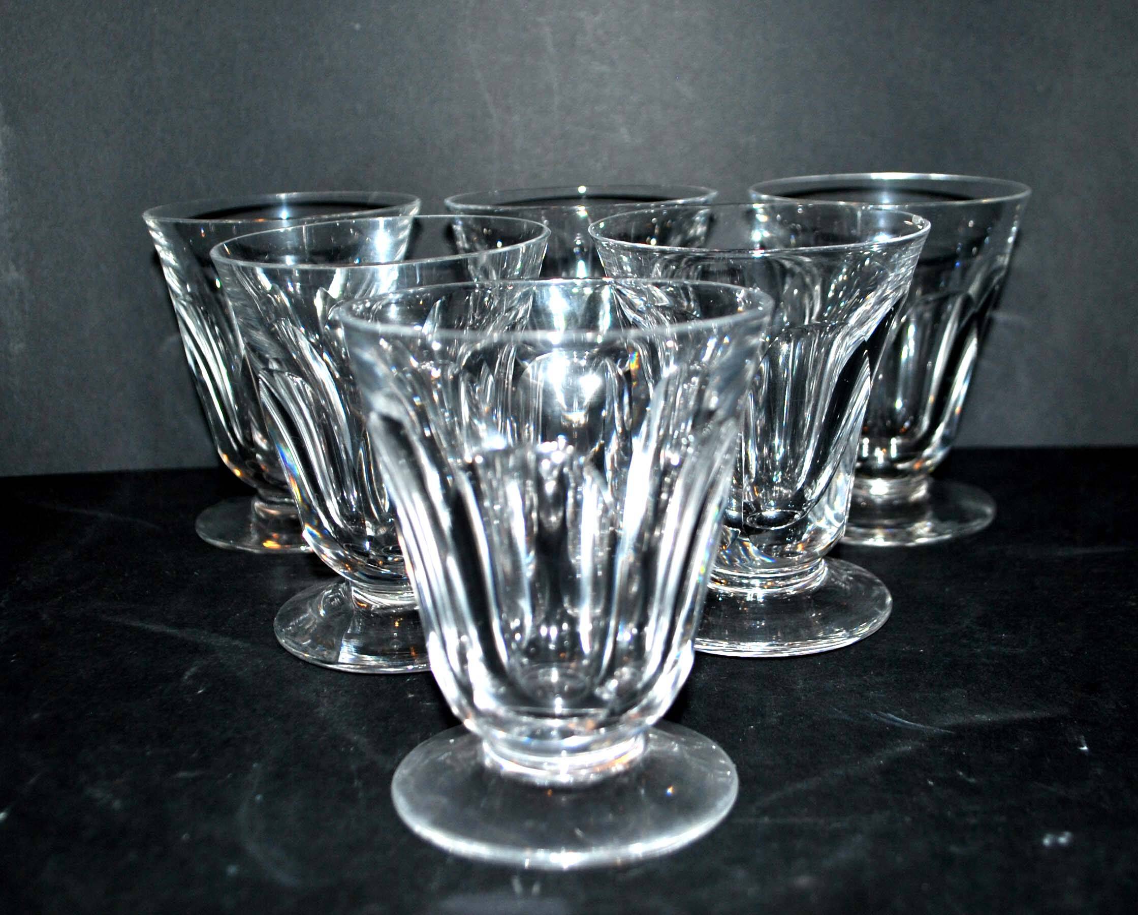 Set of 6 Saint-Louis flat-ribbed cut crystal goblet wine glasses? close Talleyrand 8.5cm
