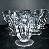 Set of 6 Saint-Louis flat-ribbed cut crystal goblet wine glasses? close Talleyrand 8.5cm