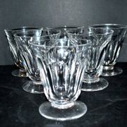 Set of 6 Saint-Louis flat-ribbed cut crystal goblet wine glasses? close Talleyrand 8.5cm