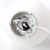 Lampe boule vintage Honsel en verre dépoli, effet lune