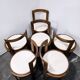 Chaises de salle à manger en bois courbé des années 1960, lot de 6