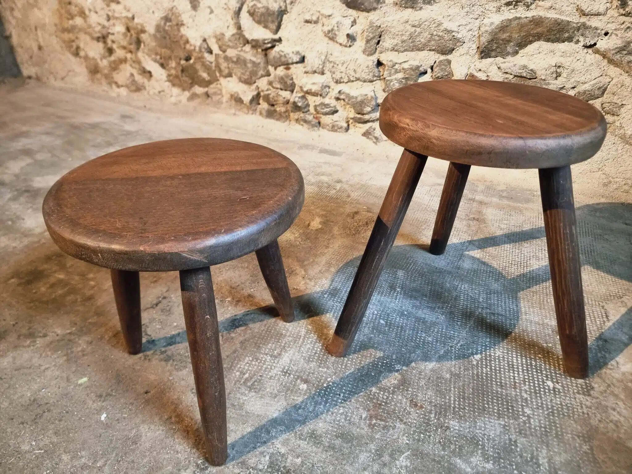 Pair of 1960s beechwood stools