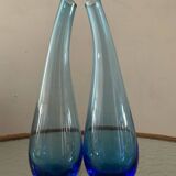 Paire de vases bulbes en verre soufflé 