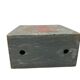 Vintage grey wooden chest with red cross 'first aid'
