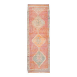 3x10 Peach Red Orange Turkish Runner Rug, 101x311Cm SK 22019