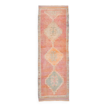 3x10 Peach Red Orange Turkish Runner Rug, 101x311Cm SK 22019