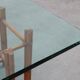 Large monumental bamboo dining table with glass top by Gasparucci, Italy