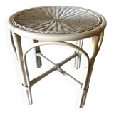 Vintage rattan and wicker side table