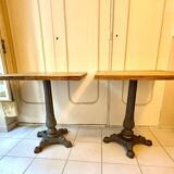 Table bistrot en manguier et fonte