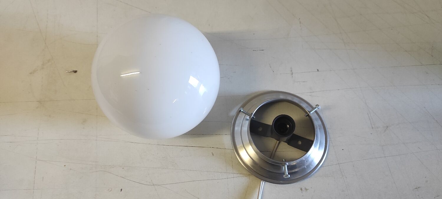 Art Deco ceiling light or wall sconce with opaline globe, diameter 15 cm - mid 20th century.