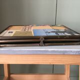 Old tryptic mirror bevelled glasses  24x63cm