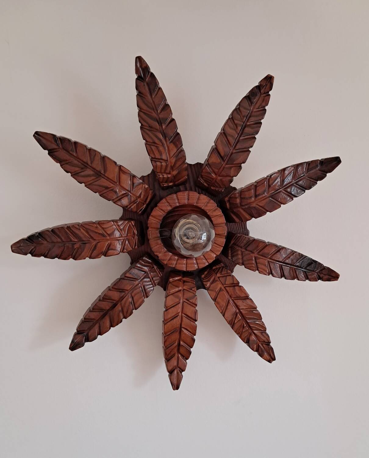 Old wooden wall light