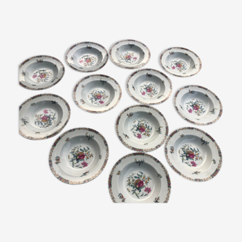 Lot de 12 assiettes creuses haviland pondichery