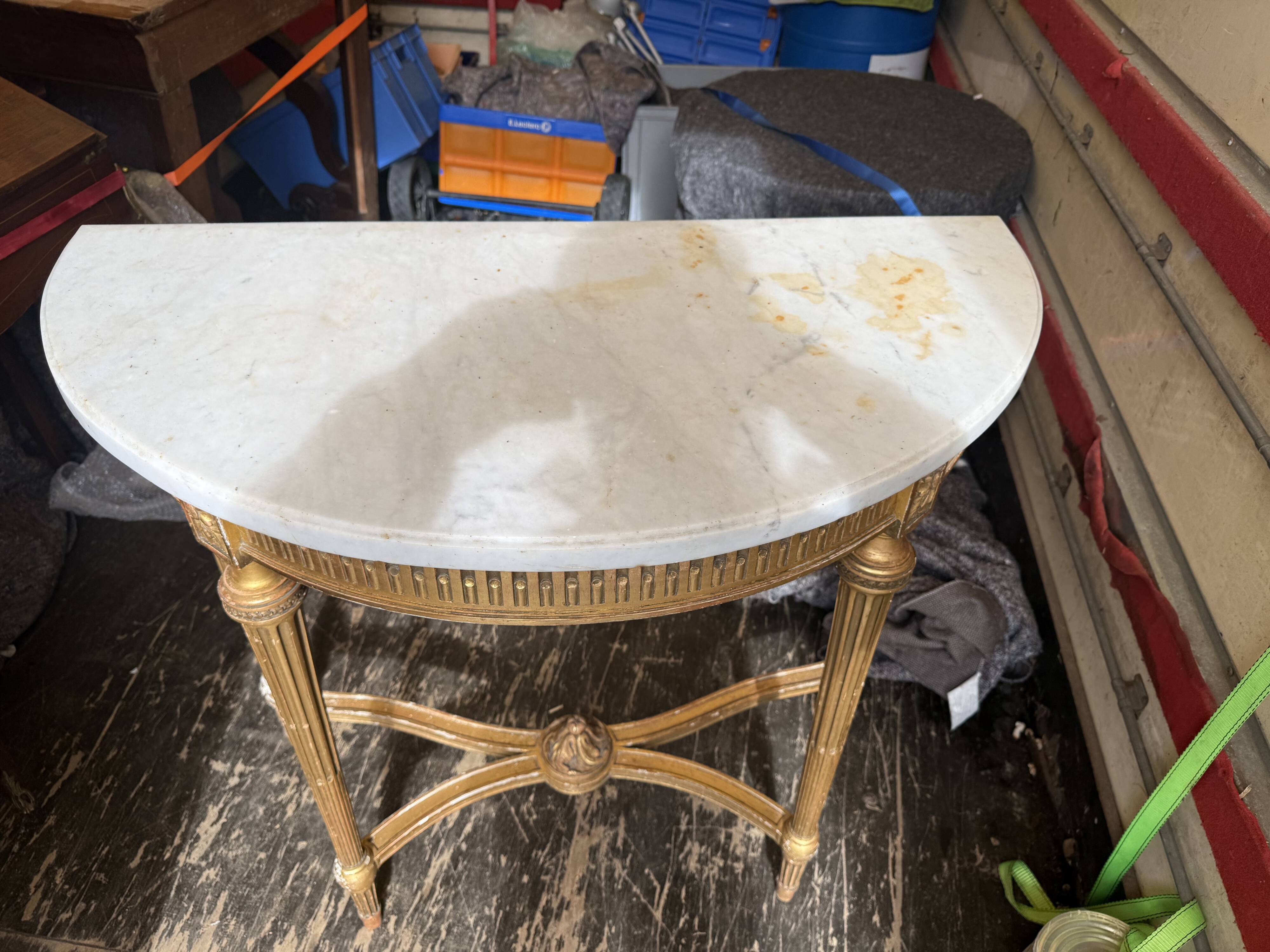 Console louis xvi estampille au fer chaud bardie