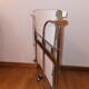 Vintage rolling and folding dessert trolley in chrome metal.