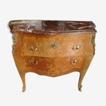 Commode 2 tiroirs en bois de rose