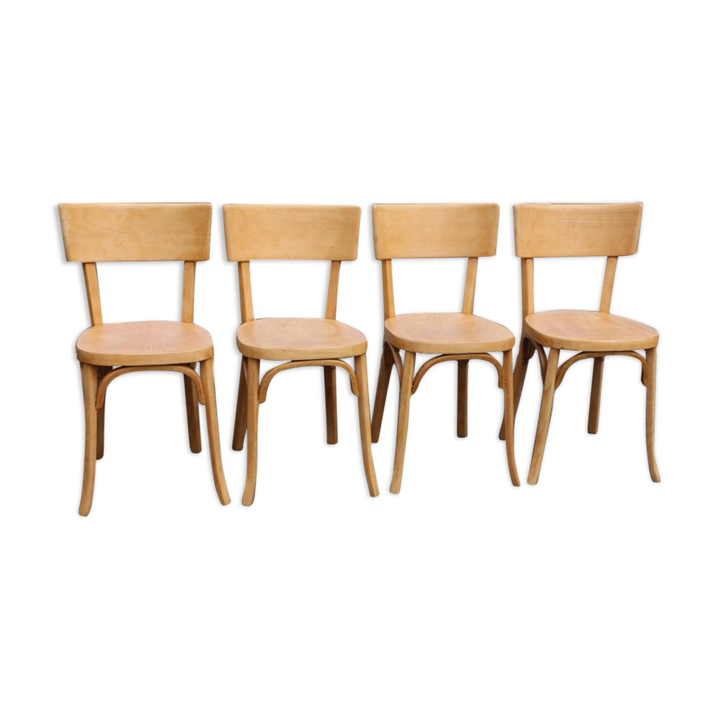 4 chairs Baumann no.24 light beech