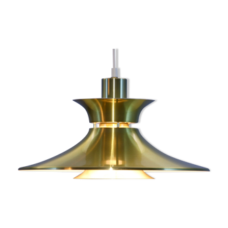 Lampe suspendue danoise en laiton, années 1970