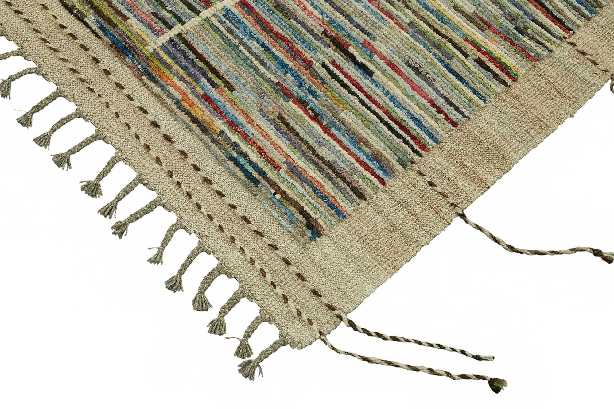 Hand-Knotted Tribal Unique 308 cm x 431 cm Multicolor Wool Carpet
