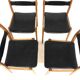 Set de 4 chaises scandinave en cuir "Remus", Yngve Ekström, Swedese, Suède, 1960
