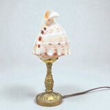 Cassis Cornuta shell lamp on a bronze base - Shell nightlight