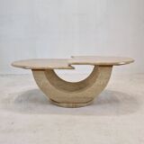 Table basse en travertin, italie, 1980s