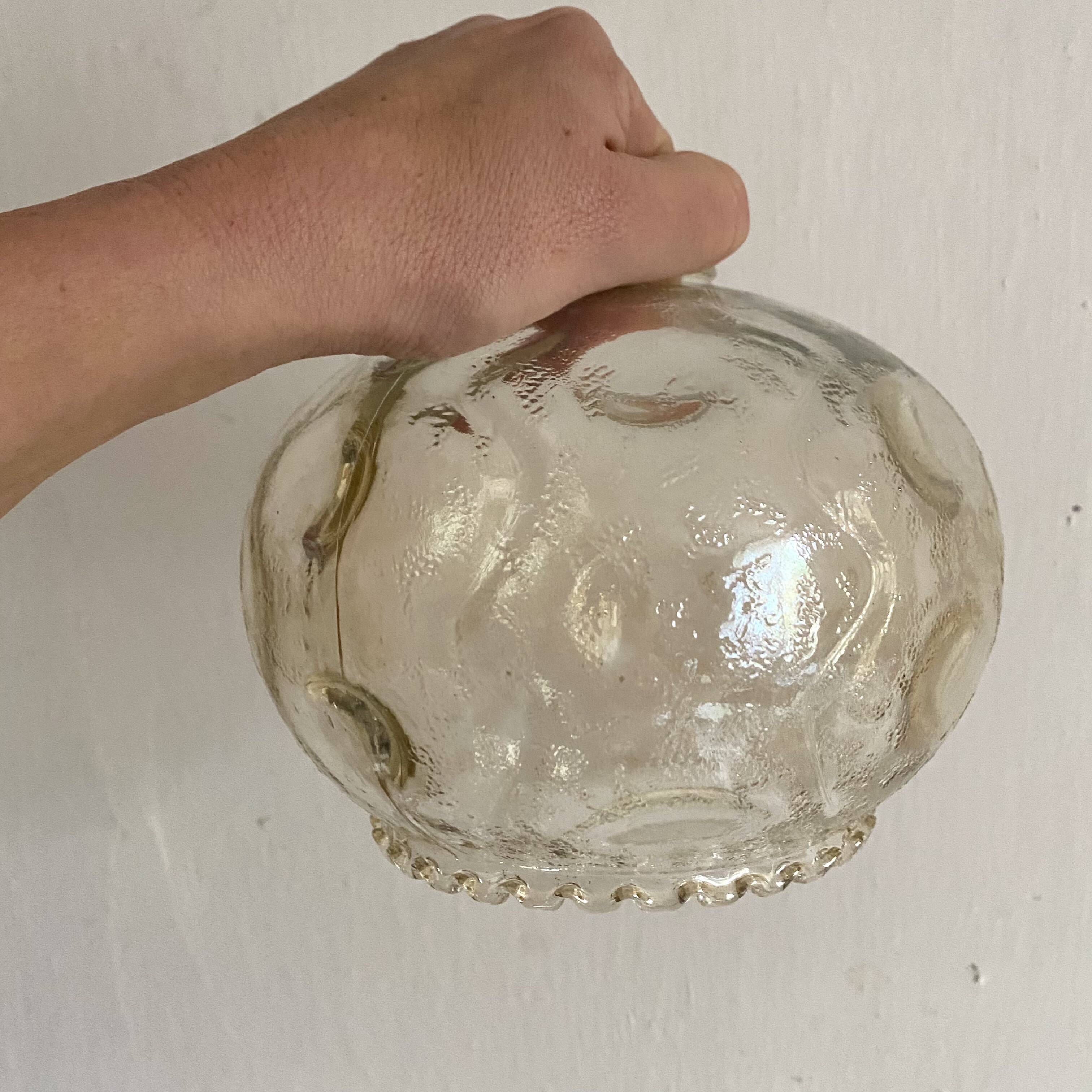 Vintage molded glass lampshade, molded glass globes