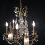 Chandelier bronze and crystal
