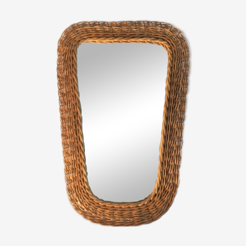 Vintage wicker mirror 65x43cm