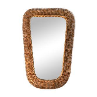 Vintage wicker mirror 65x43cm