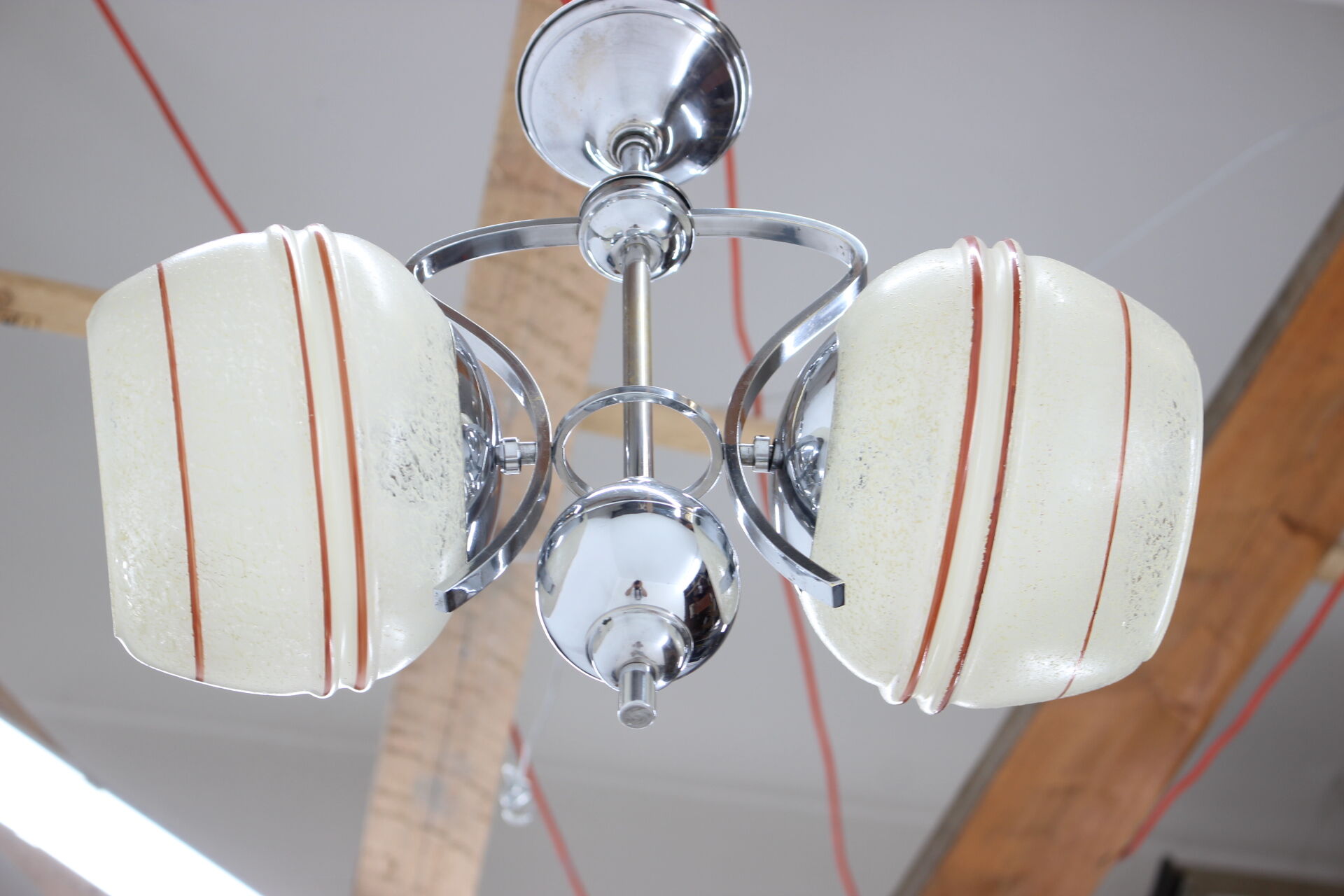 Chrome plated art deco chandelier, 1930‘s
