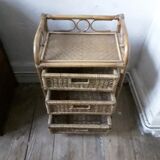 Vintage rattan chest of drawers