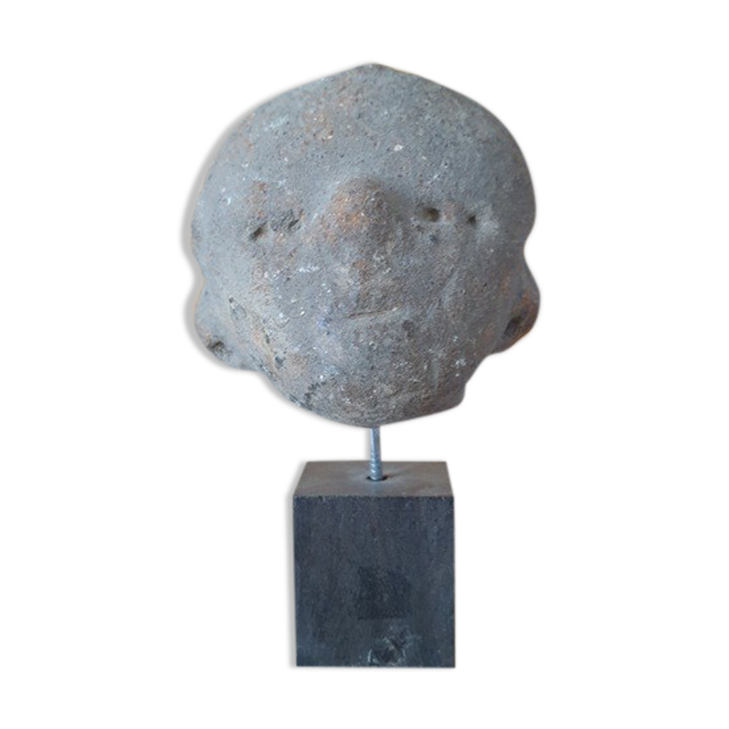 Ancient statuette head - Terracotta - Pre-Columbian art - 1st millennium