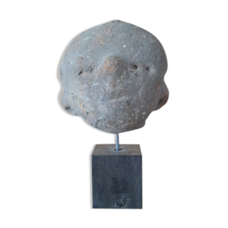 Ancienne tête de statuette en terre cuite art précolombien