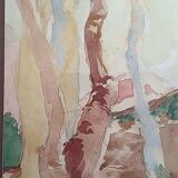 Aquarelle - 32 x 48 cm - signée, datée 89 Pascale Rigat-Esselin (née en 1952)