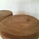 Pair of tripod stools of farm in raw Elm
