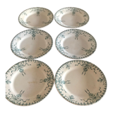 Flat plates in opaque porcelain from Gien "Venice"