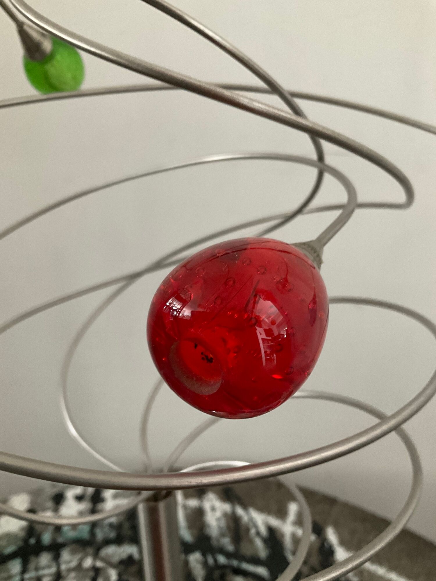 Design lamp of the 80s in brushed aluminum and glass paste