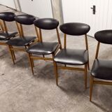 6 Teak chairs with oval back