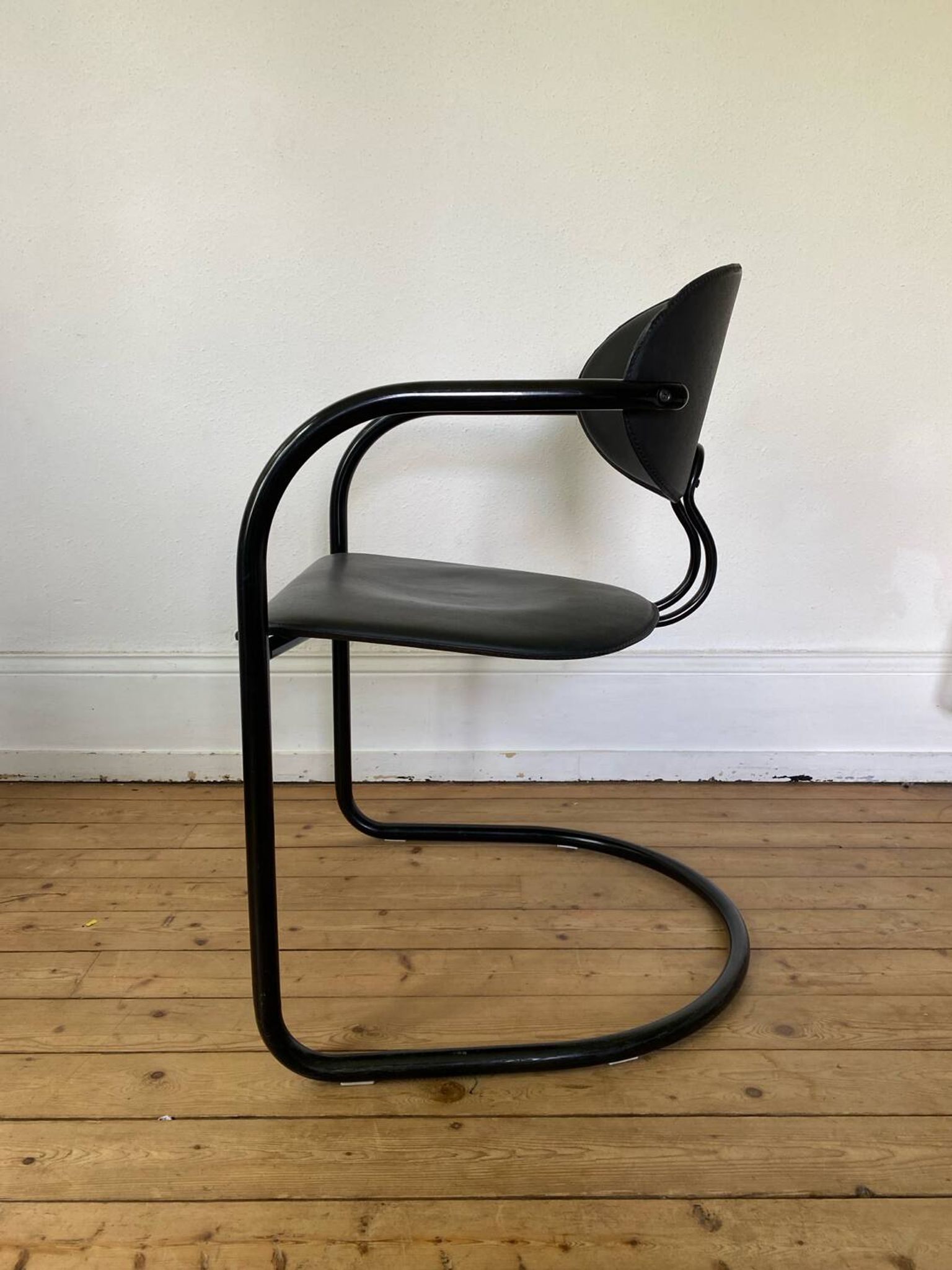 4 Effezeta chairs Italy tubular mid century vintage design 1980