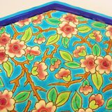 Glazed ceramic trivet, Longwy enamels, art deco