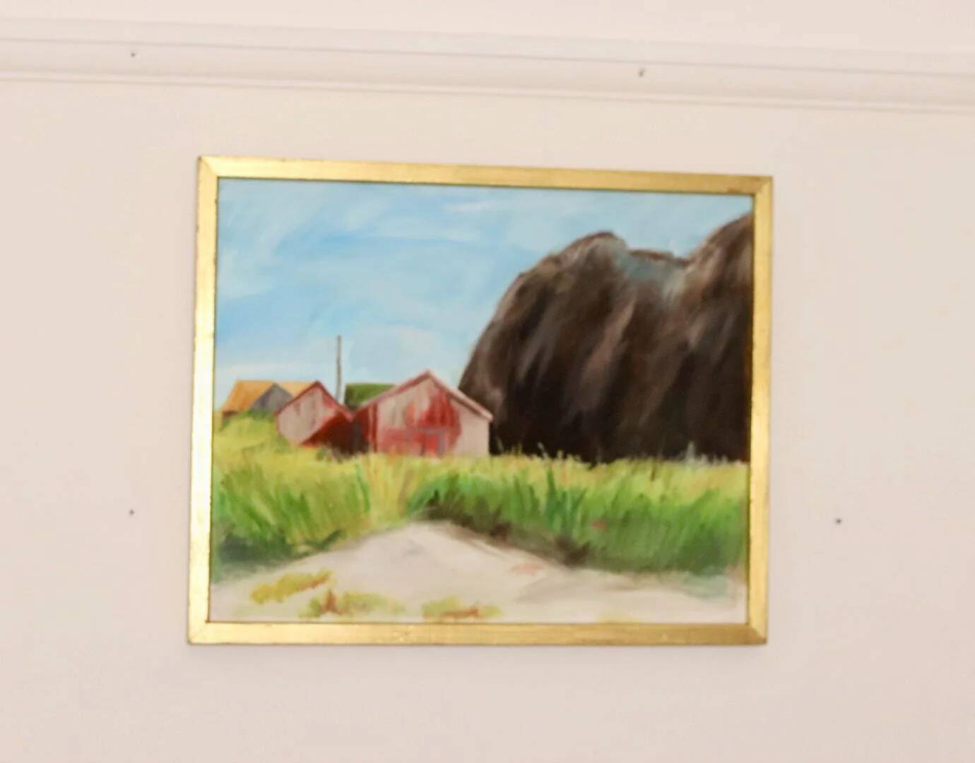 Original Swedish oil painting on canvas "Light in the Darkness"