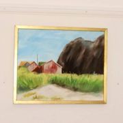 Original Swedish oil painting on canvas "Light in the Darkness"