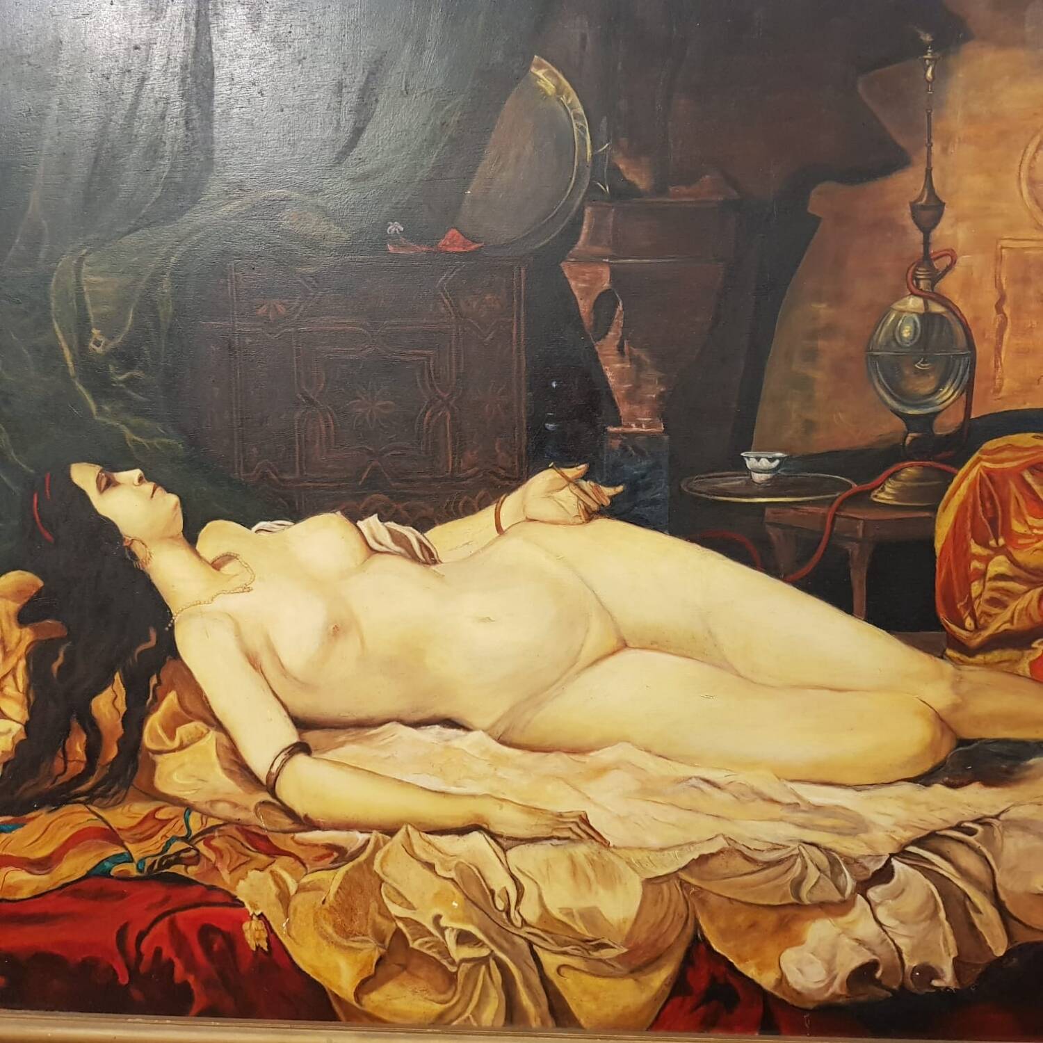 The Odalisque painted on wood 155x110cm