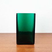 Minimalist mid-century glass block vase by Finncristall, Finland, 1960s.