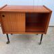 Vintage 50s TV bar cabinet with 2 sliding doors